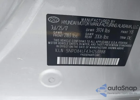 2018 Hyundai Elantra Sel from USA, damaged, VIN 5NPD84LF4JH253988